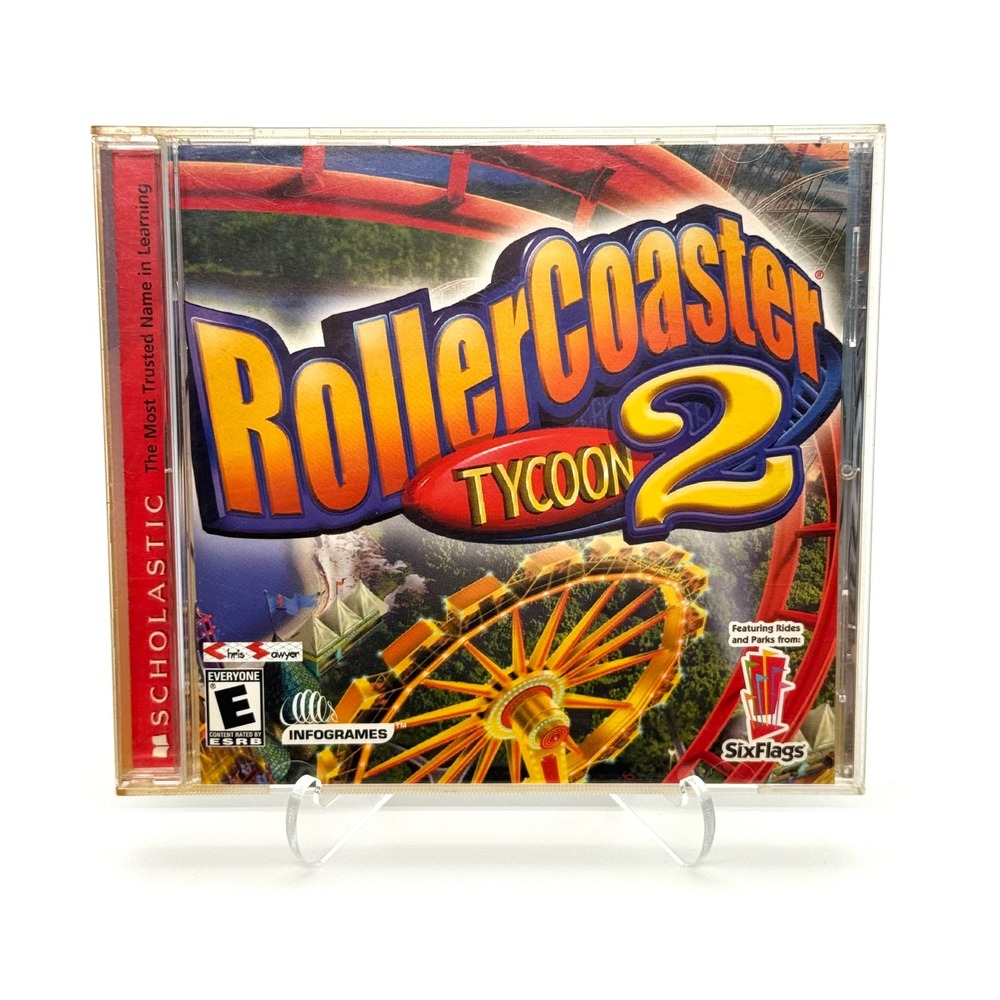 RollerCoaster Tycoon 2 Six Flags PC CD-ROM Game 2002 Infogrames CIB
